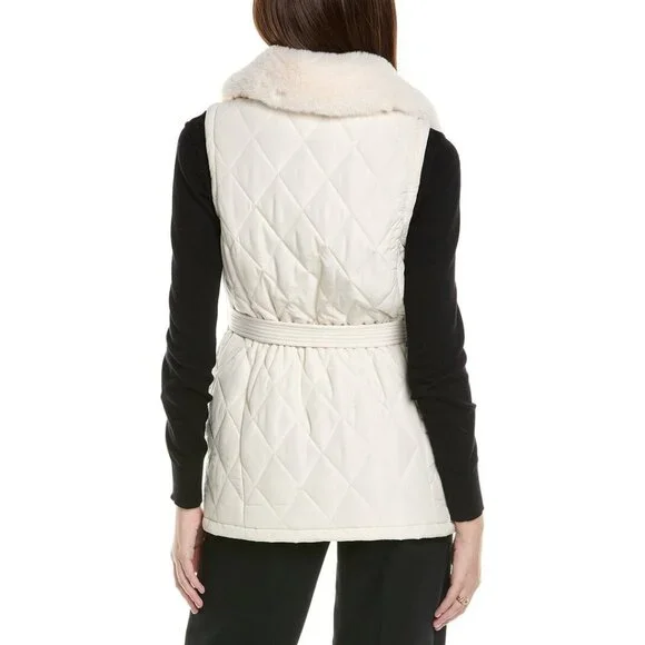 Anne Klein womens Quilted Vest, l, White Size L MSRP $119 - Picture 2 of 2